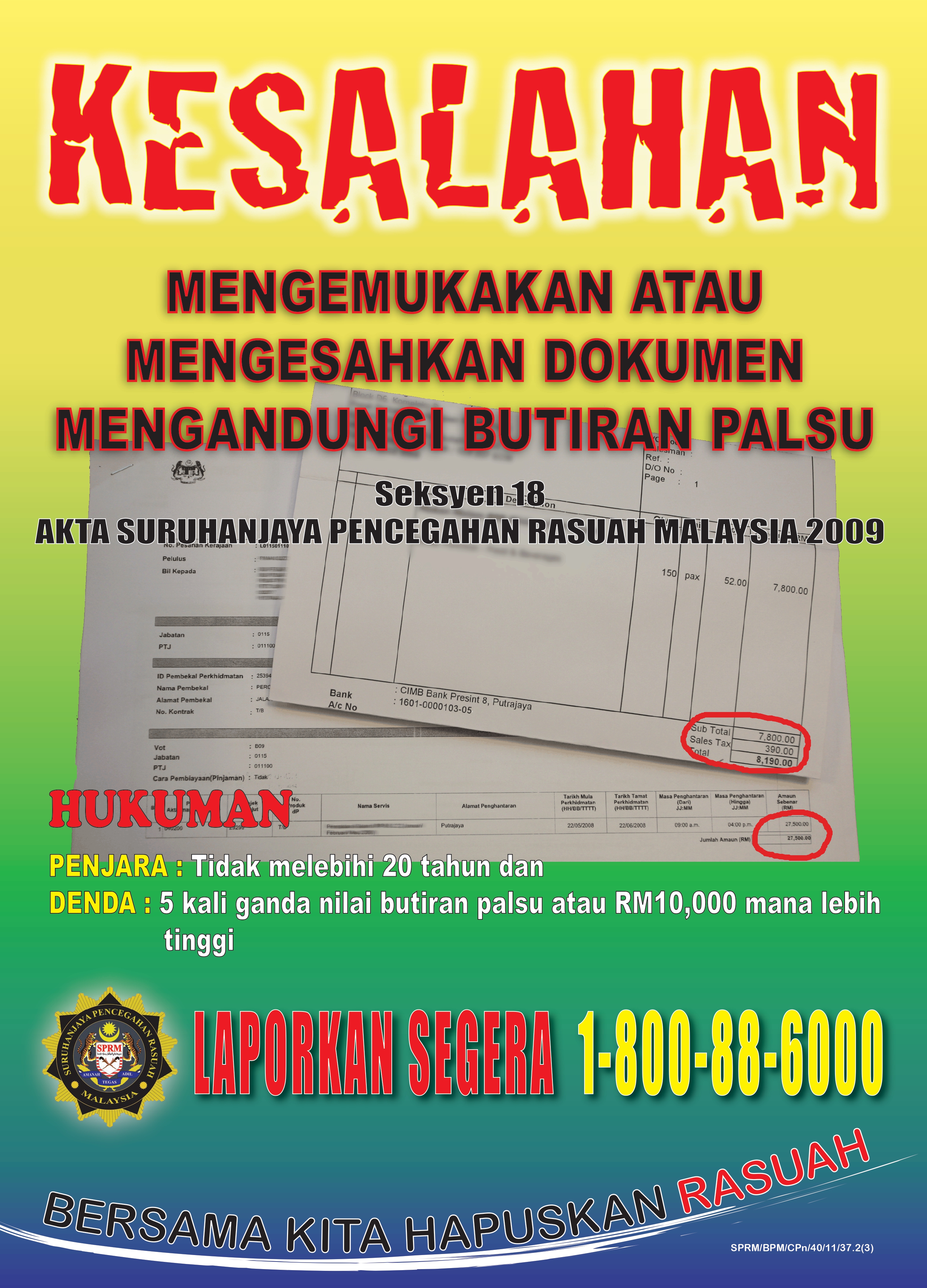 Poster anti rasuah